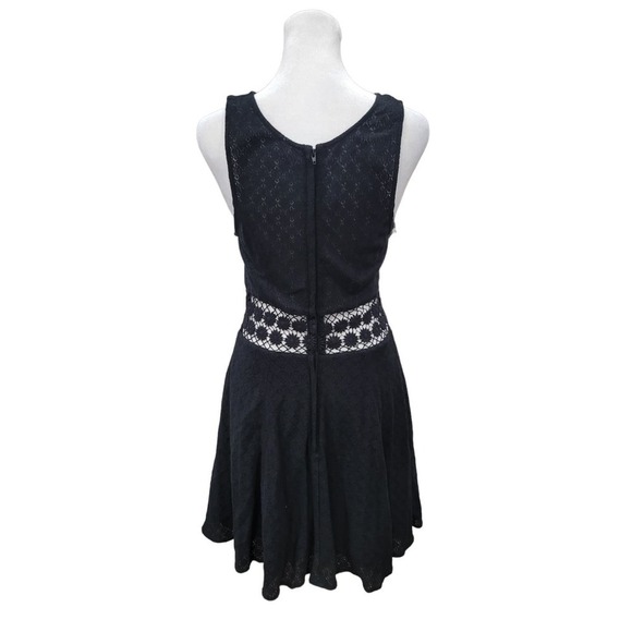 Free People Womens Daisy Lace Embroidered Cutout Mini Skater Dress Size 4 Black - Picture 9 of 15